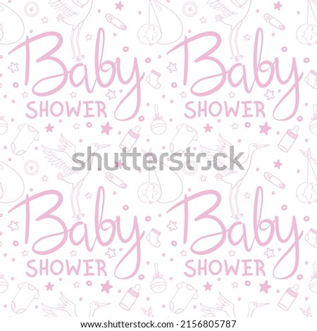 Vector greeting card. Baby shower card. Baby announcement card design element. It's a boy lettering, it's a girl lettering. Baby shower party design element.