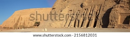 Ramesses II and Nefertari's temples at Abu Simbel, Aswan, Egypt Royalty-Free Stock Photo #2156812031