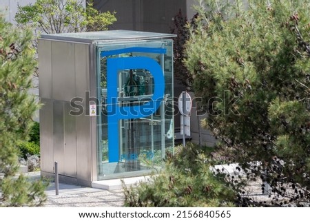 An Elevator with access to the car park in the city