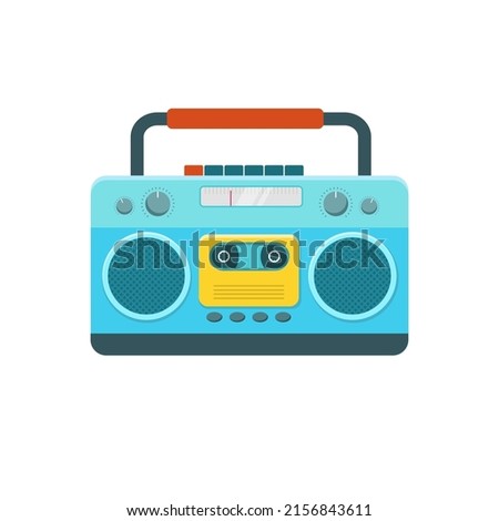 Boombox vector illustration in flat style isolated on white background. Boombox icon Royalty-Free Stock Photo #2156843611