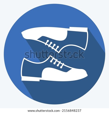 Icon Pair of Shoes. suitable for men accessories symbol. long shadow style. simple design editable. design template vector. simple symbol illustration