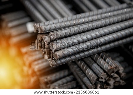 Deformed Bars Steel is commonly used in the construction of reinforced concrete that requires a strong structure Royalty-Free Stock Photo #2156886861