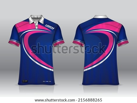 polo shirt uniform design, can be used for badminton, golf in front view, back view. jersey mockup Vector, design premium very simple and easy to customize