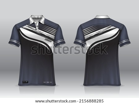 polo shirt uniform design, can be used for badminton, golf in front view, back view. jersey mockup Vector, design premium very simple and easy to customize