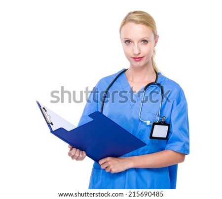 Doctor read on clipboard