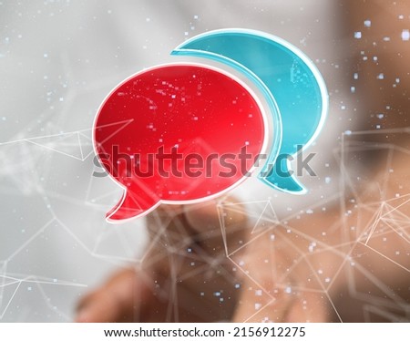 a 3d design of speaking bubble communication conference Digital Network 
