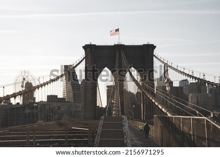 A Brooklyn bridge at New York city, USA