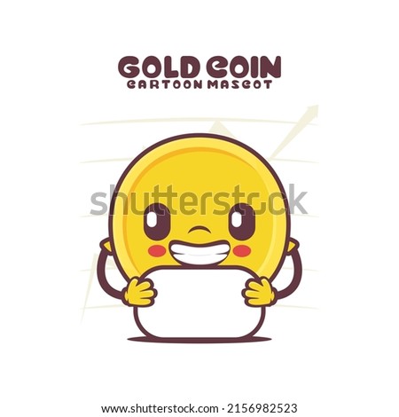cartoon mascot vector illustration gold coin