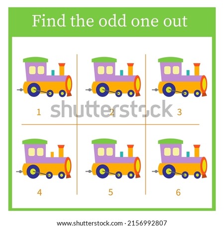 Logic  game for kids. Find the odd one out. Preschool worksheet activity.  Vector illustration. Royalty-Free Stock Photo #2156992807