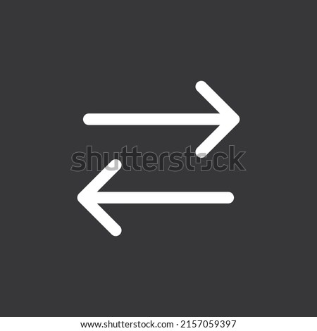 Right left arrow icon on grey background