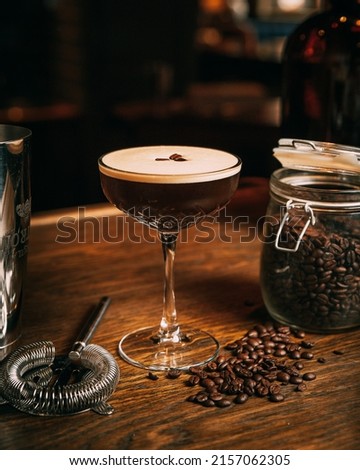 espresso martinis with coffee beans Royalty-Free Stock Photo #2157062305