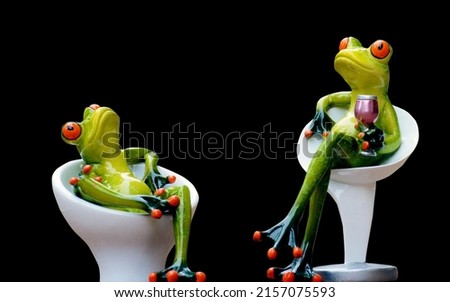 green frog wine sweet chair seat cute Royalty-Free Stock Photo #2157075593