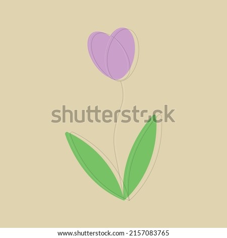 Line art flower tulip illustration logo. Use for prints, tattoos, posters, textile, logotypes, cards etc.