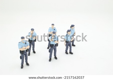 the fun of Group of cartoon security police officers