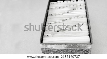 Index cards for business school home library organization letter tabs