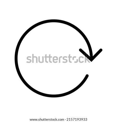 Reset button, reload arrows vector symbol. Flat spin illustration. Arrows rotate icon isolated on white background.