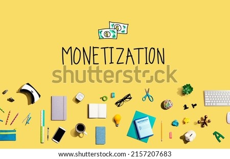Monetization with collection of electronic gadgets and office supplies