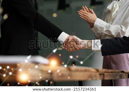 Business partnership meeting concept. Image businessmans handshake. Successful businessmen handshaking after good deal. Group support concept. Royalty-Free Stock Photo #2157234361
