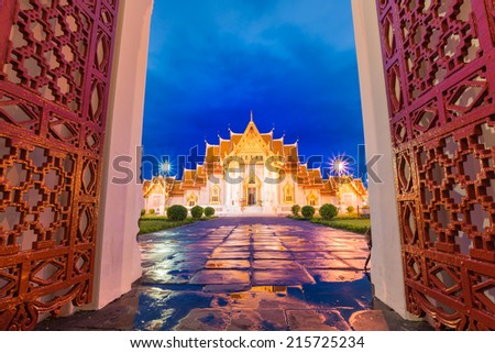 Benjamaborpit Temple , Bangkok Thailand Royalty-Free Stock Photo #215725234