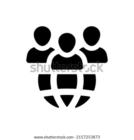 Global audience icon on white background