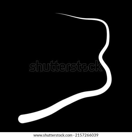 Random winding, tortuous line. Squiggly, waving, wavy curved line element