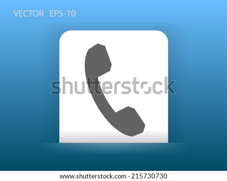 Flat icon of a phone