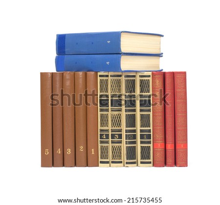 Several books isolated on white background