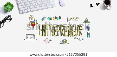 Entrepreneur theme with a computer keyboard and a mouse