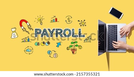 Payroll with person working with a laptop