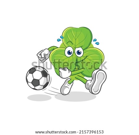 the clover kicking the ball cartoon. cartoon mascot vector