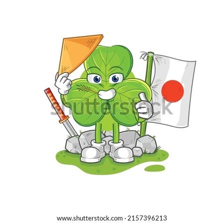 the clover japanese vector. cartoon character