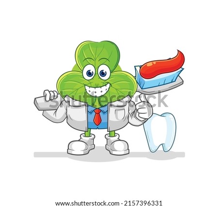 the clover dentist illustration. character vector