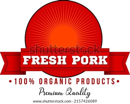 Fresh pork organic product logo template illustration