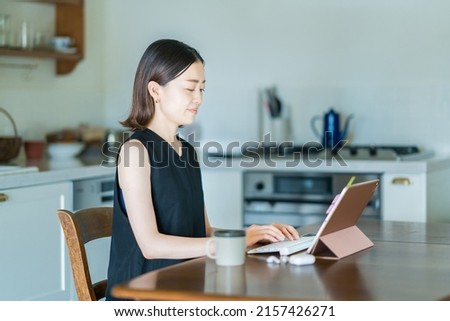 Woman working in the room