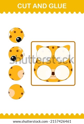 Cut and glue Leopard face. Worksheet for kids