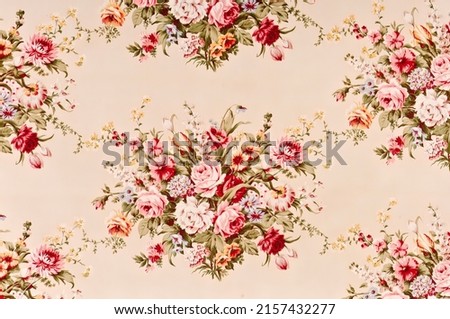 Rosette Close Up Antique Floral Fabric Royalty-Free Stock Photo #2157432277