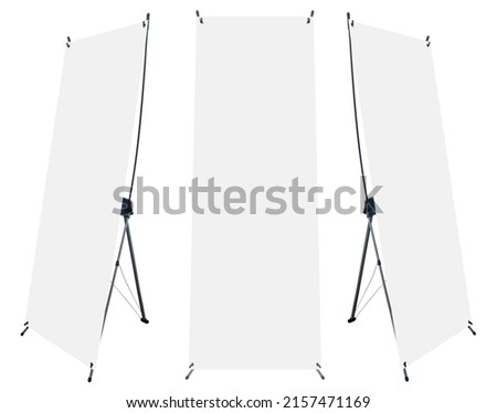 Empty standing banner displays isolated over white background Royalty-Free Stock Photo #2157471169