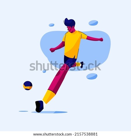 soccer players - flat vector illustration. suitable for children's pictures banner design to welcome the world cup