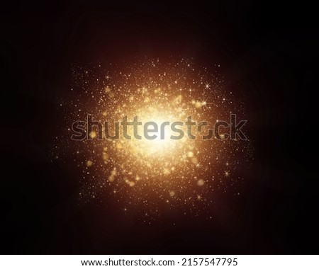 Light overlay effect. Easy to add lens flare effects for overlay designs or screen blending mode to make high-quality images. Abstract sun burst, digital flare, iridescent glare over black background. Royalty-Free Stock Photo #2157547795