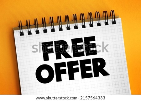 Free offer text on notepad, concept background