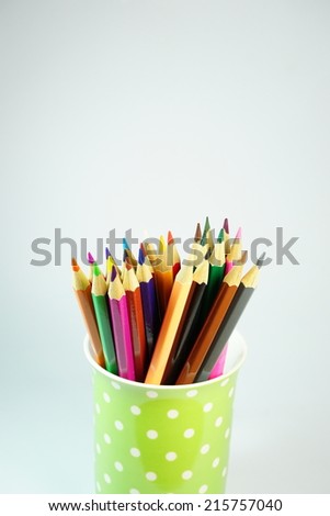 Multicolor pencils isolated on white background