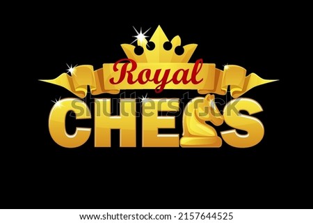 Vector Logo Royal chess for game. Golden LOGO