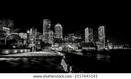 A greyscale shot from Boston Royalty-Free Stock Photo #2157645141