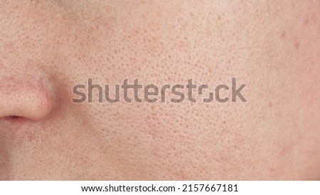 macro enlarged pores. pale skin, cosmetology. Royalty-Free Stock Photo #2157667181