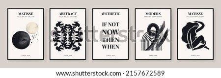 Abstract Matisse Art Set, Aesthetic Modern Art, Minimalist Art, Illustration, Vector, Poster, Postcard. A set of abstract fashion creative art Royalty-Free Stock Photo #2157672589