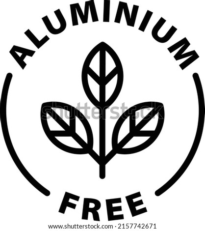 aluminium free black outline badge icon label isolated vector on transparent background	
