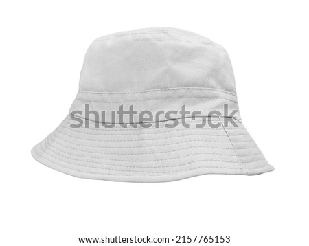 white bucket hat isolated on white Royalty-Free Stock Photo #2157765153