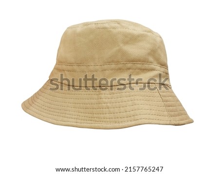 brown bucket hat isolated on white Royalty-Free Stock Photo #2157765247