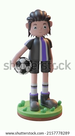 3D Rendering Concept Illustration of football player characters, used for web, app, infographic, etc