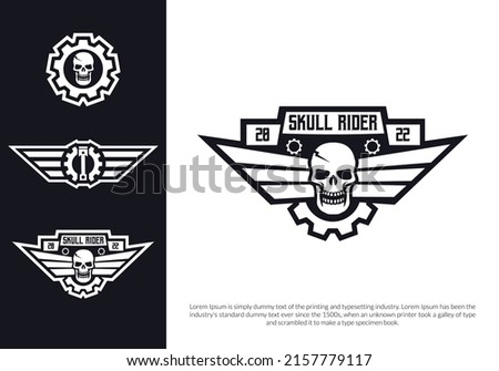 skull rider logo design. logo template